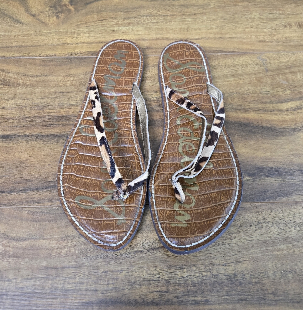 Sam Edelman Womens Gracie Cow Leather Sandals Flats shoes sz 8 M